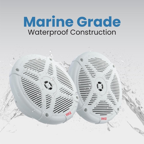Dual 6.5’’ Water-Resistant Marine Speakers, 2-Way Coaxial Full Range Speakers
