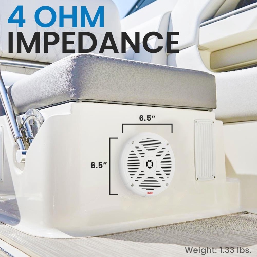 Dual 6.5’’ Water-Resistant Marine Speakers, 2-Way Coaxial Full Range Speakers