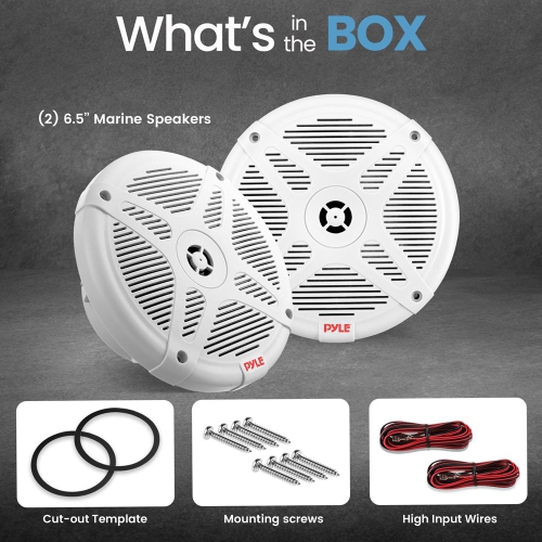 Dual 6.5’’ Water-Resistant Marine Speakers, 2-Way Coaxial Full Range Speakers
