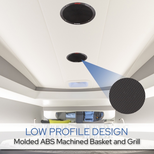 Dual 6.5'' Waterproof Marine Speakers, 2-Way Full Range Stereo Sound, 400 Watt, Black