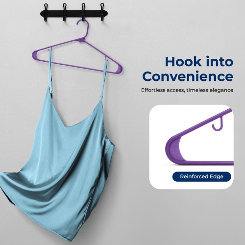 200 Pieces Plastic Hangers - Non-Slip, Sturdy, and Heavy Duty Coat Set with 360° Swivel Hook for Clothes