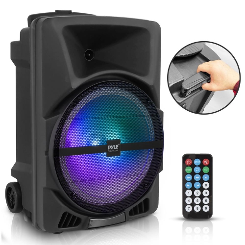 Bluetooth Indoor / Outdoor Loudspeaker with Built-in Rechargeable Battery, Flashing Party Lights, MP3/USB/SD Readers, FM Radio