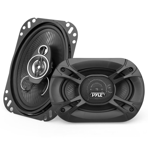 Three-Way Sound Speaker System - One Pair 4'' x 6'' Three-Way Triaxial Loud Audio, 300 Watts w/ 4 Ohm Impedance and 3/4'' Piezo Tweeter for Car Compo