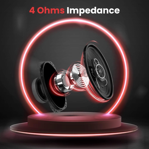 Three-Way Sound Speaker System - One Pair 4'' x 6'' Three-Way Triaxial Loud Audio, 300 Watts w/ 4 Ohm Impedance and 3/4'' Piezo Tweeter for Car