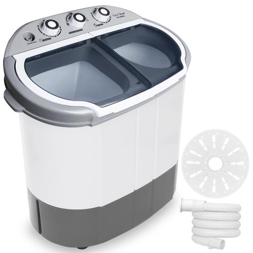 PURE CLEAN  Deco Home Compact Home Washer & Dryer - Portable Mini Washing Machine And Spin Dryer (Dark Gray)