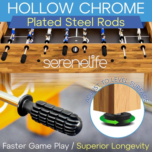 Table de soccer de 48 po de taille compétition - jeu d'arcade de soccer de table pour la maison et la salle de jeu avec 2 balles et 2 porte-gobelets