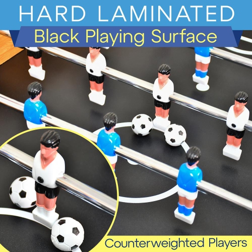 Table de soccer de 48 po de taille compétition - jeu d'arcade de soccer de table pour la maison et la salle de jeu avec 2 balles et 2 porte-gobelets