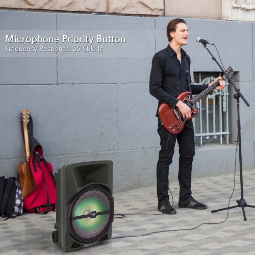 Bluetooth Indoor / Outdoor Loudspeaker with Built-in Rechargeable Battery, Flashing Party Lights, MP3/USB Readers, FM Radio