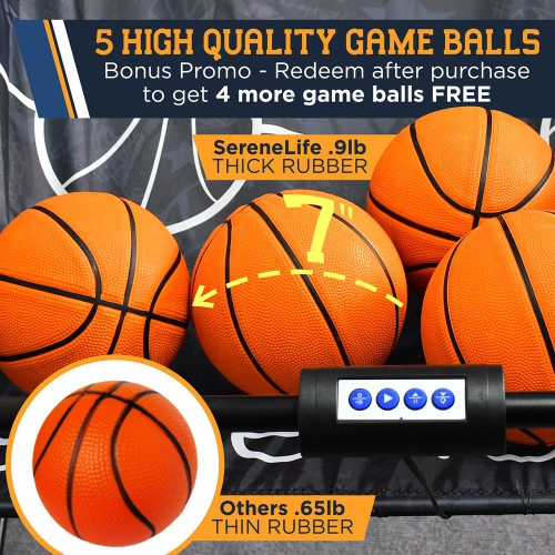 Jeu de basketball d'arcade Dual Shot - système de basketball pour deux joueurs intérieur/extérieur avec une option audio, 8 jeux différents et un