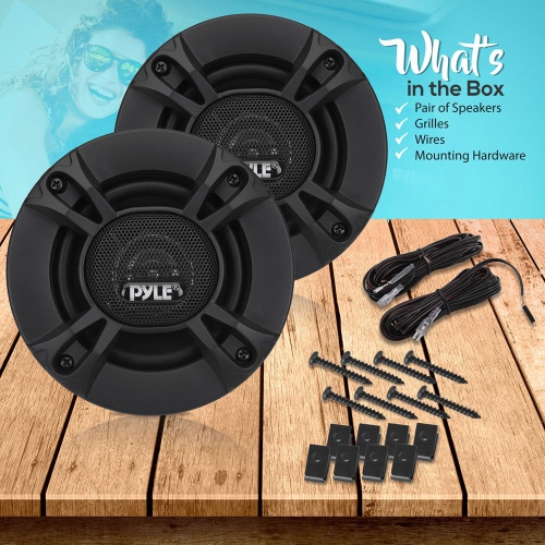 Three-Way Sound Speaker System - One Pair 5.25'' Three-Way Triaxial Loud Audio, 240 Watts w/ 4 Ohm Impedance and 3/4'' Piezo Tweeter for Car