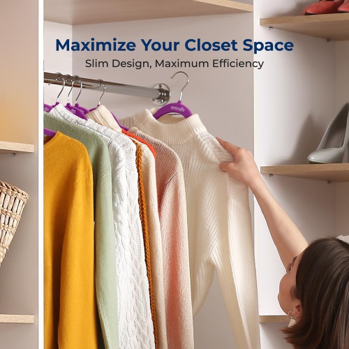 100 Pieces Velvet Hangers - Non-Slip, Sturdy, and Heavy Duty Coat Set with 360° Swivel Hook for Clothes