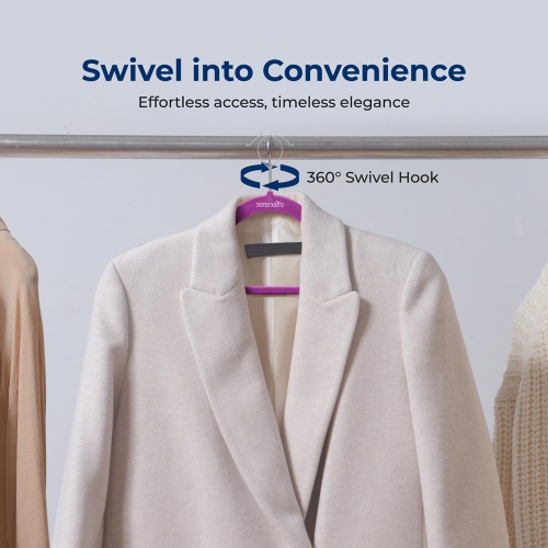 100 Pieces Velvet Hangers - Non-Slip, Sturdy, and Heavy Duty Coat Set with 360° Swivel Hook for Clothes