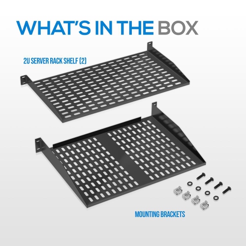 2U Server Rack Shelves - Universal Device Server Rack Mounting Tray