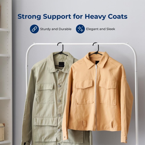 50 Pieces Plastic Hangers - Non-Slip, Sturdy, and Heavy Duty Coat Set with 360° Swivel Hook for Clothes