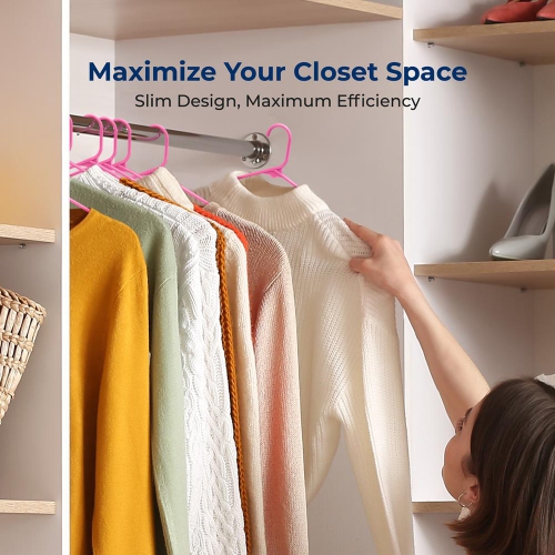100 Pieces Plastic Hangers - Non-Slip, Sturdy, and Heavy Duty Coat Set with 360° Swivel Hook for Clothes