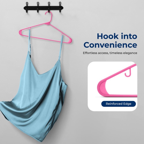 100 Pieces Plastic Hangers - Non-Slip, Sturdy, and Heavy Duty Coat Set with 360° Swivel Hook for Clothes