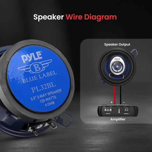 Two-Way Sound Speaker System - One Pair 3.5'' Two-Way Coaxial Loud Audio, 120 Watts w/ 4 Ohm Impedance and 1'' High-Temperature KSV Voice Coil