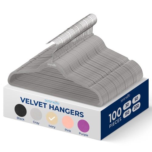 100 Pieces Velvet Hangers - Non-Slip, Sturdy, and Heavy Duty Coat Set with 360° Swivel Hook for Clothes