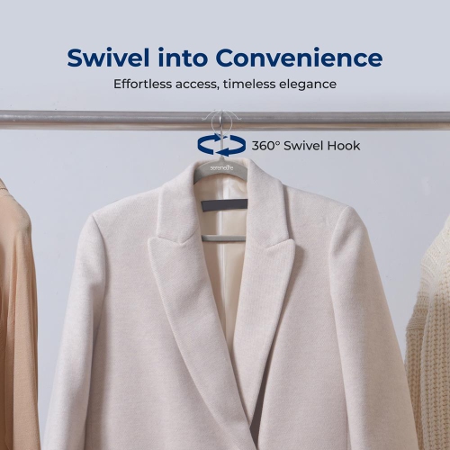 30 Pieces Velvet Hangers - Non-Slip, Sturdy, and Heavy Duty Coat Set with 360° Swivel Hook for Clothes