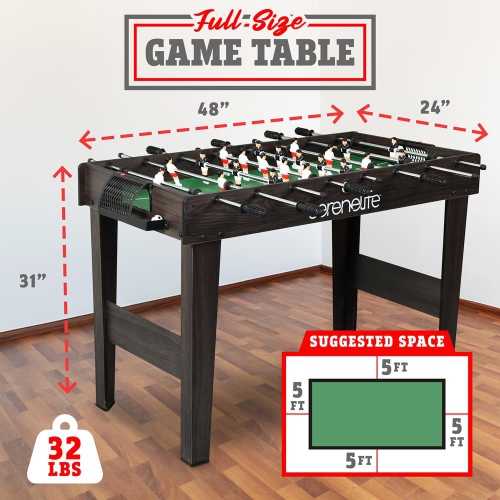 48'' Competition Sized Foosball Table - Arcade Table Soccer for Home & Game Room with 2 Balls