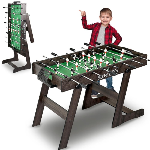 Table de soccer pliable de 48 po de taille compétition - jeu d'arcade de soccer de table pour la maison et salle de jeu avec 2 balles