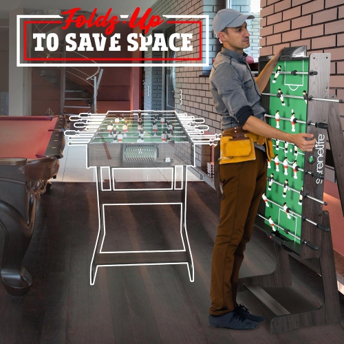 48'' Competition Sized Foldable Foosball Table - Arcade Table Soccer for Home & Game Room with 2 Balls