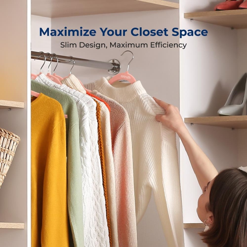 100 Pieces Velvet Hangers - Non-Slip, Sturdy, and Heavy Duty Coat Set with 360° Swivel Hook for Clothes