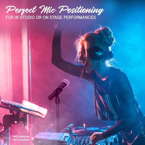 Microphone Stand - Universal Mic Mount with Heavy Compact Base, Height Adjustable