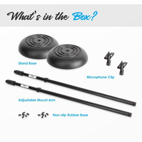 Microphone Stand - Universal Mic Mount with Heavy Compact Base, Height Adjustable