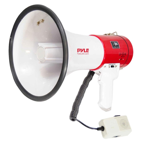 Megaphone Speaker with Talk & Siren Modes, Handheld Microphone, MP3/USB Reader, Aux Input