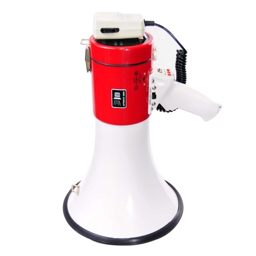 Megaphone Speaker with Talk & Siren Modes, Handheld Microphone, MP3/USB Reader, Aux Input