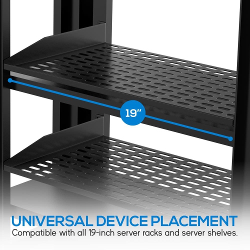 1UX2 Server Rack Shelves - Universal Device Server Rack Mounting Tray