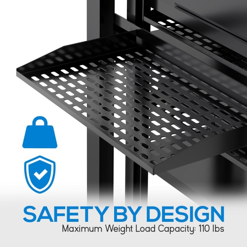 1UX2 Server Rack Shelves - Universal Device Server Rack Mounting Tray