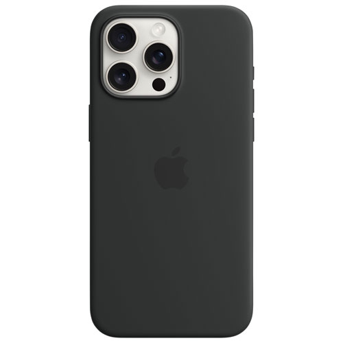 Refurbished Apple Silicone Fitted Soft Shell Case with MagSafe for iPhone 15 Pro Max - Black OEM part