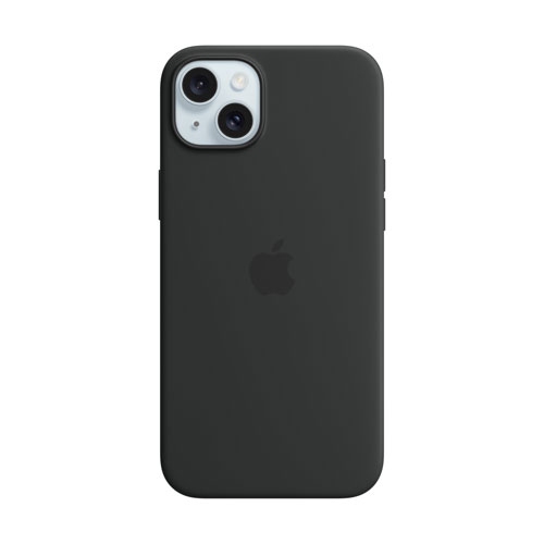 Refurbished Apple Silicone Fitted Soft Shell Case with MagSafe for iPhone 15 Plus - Black OEM part MT103ZM/A