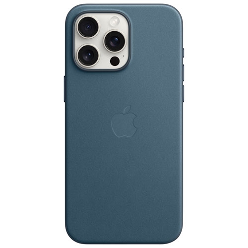 Refurbished Apple FineWoven Fitted Hard Shell Case with MagSafe for iPhone 15 Pro Max - Pacific Blue OEM part MT4Y3ZM/A
