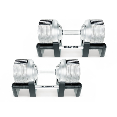 TRULAP 8592 ADJUSTABLE DUMBBELLS - 52 dumbbells into 1 set (4 kg – 41.5 kgs / 8.5 lbs - 92 lbs) - Set of 2