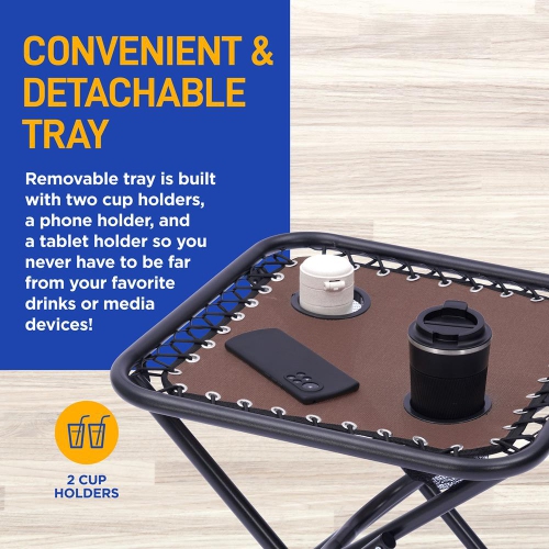 Outdoor Adjustable Zero Gravity Lounge Chair Recliners with Table and Padded Headrest Pillows, 2 Pack,