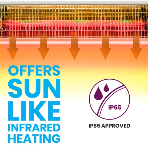 Radiateur de patio mural – Télécommande pour plafond et radiateur de patio mural avec réflecteur en aluminium de haute qualité