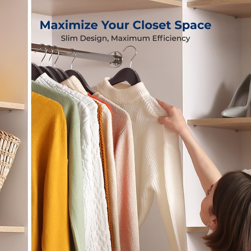 60 Pieces Wooden Hangers - Non-Slip, Sturdy, and Heavy Duty Suit Hanger Set with Chrome 360° Swivel Hook and Notches Design for Clothes