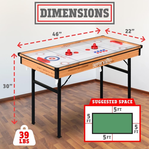 Table de jeu multifonction 3-en-1 : comprend une table de billard stable, une table de hockey, une table de jeu de palets et une table de Pingpong
