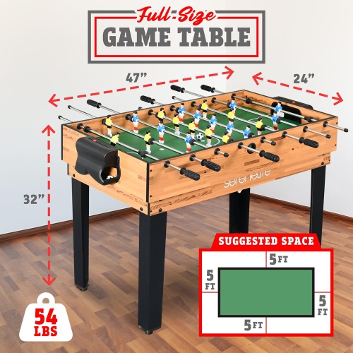 Table de jeu multifonction 4-en-1 : comprend une table de billard Steady, une table de hockey, une table de soccer et une table de Pingpong