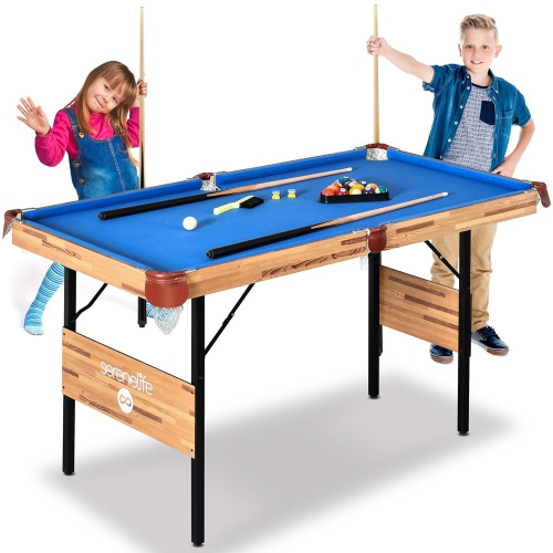 Table de billard en bois pliable et portative de 54 po avec trousse d'accessoires