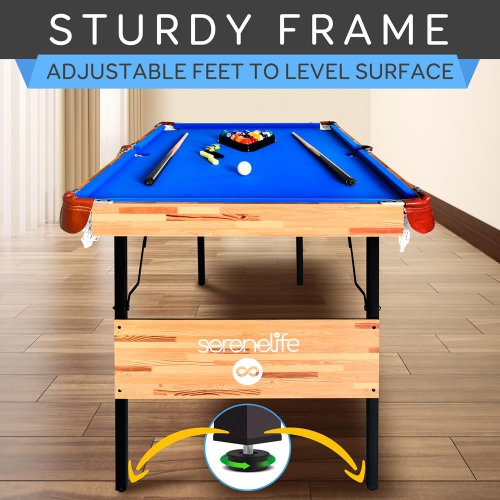 Table de billard en bois pliable et portative de 54 po avec trousse d'accessoires