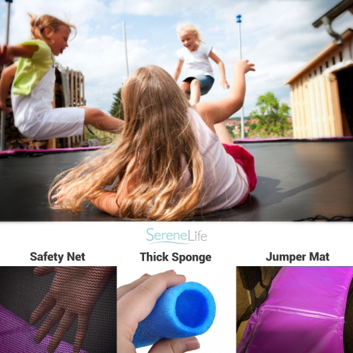 Home Backyard Sports Trampoline - Large Outdoor Jumping Fun Trampoline for Kids / Children, Safety Net Cage