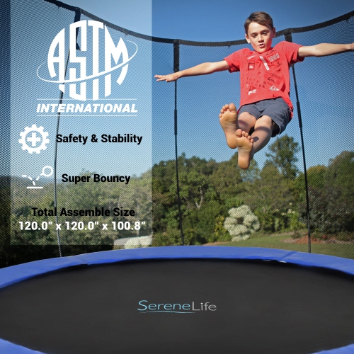 Home Backyard Sports Trampoline - Large Outdoor Jumping Fun Trampoline for Kids / Children, Safety Net Cage