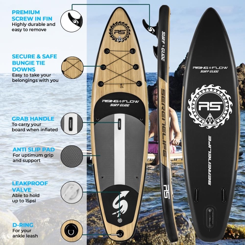 Rising Flow Inflatable Paddleboard iSUP - Stand Up Water Paddle-Board w/ Accessories