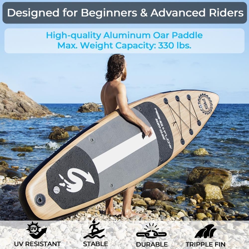 Rising Flow Inflatable Paddleboard iSUP - Stand Up Water Paddle-Board w/ Accessories