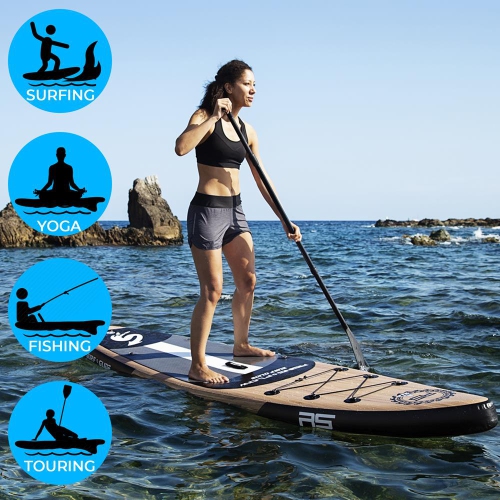 Rising Flow Inflatable Paddleboard iSUP - Stand Up Water Paddle-Board w/ Accessories