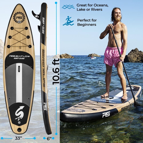 Rising Flow Inflatable Paddleboard iSUP - Stand Up Water Paddle-Board w/ Accessories